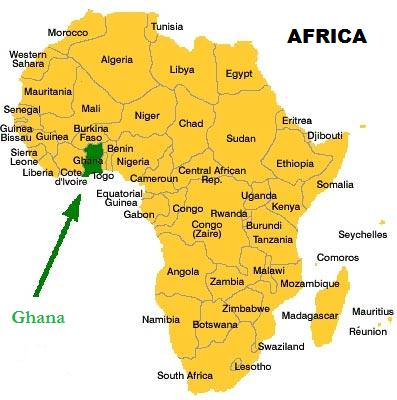 mapa Ghana